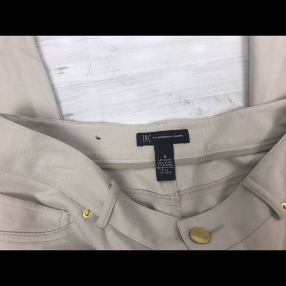 INC International Concepts Cream Pants. Sz 8 - Picture 5 of 6